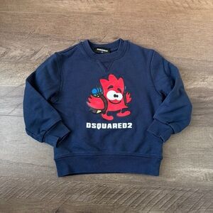 4Y DSQUARED2 Kids Navy Sweatshirt with Red Graphic